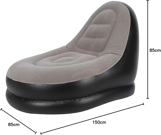 Sofá Cama Inflable Portátil con Reposapiés