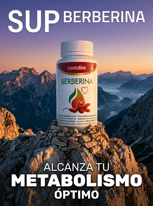 SUP Berberina 30 Cápsulas - Regulador de Glucosa, Colesterol y Peso | Antioxidante Natural